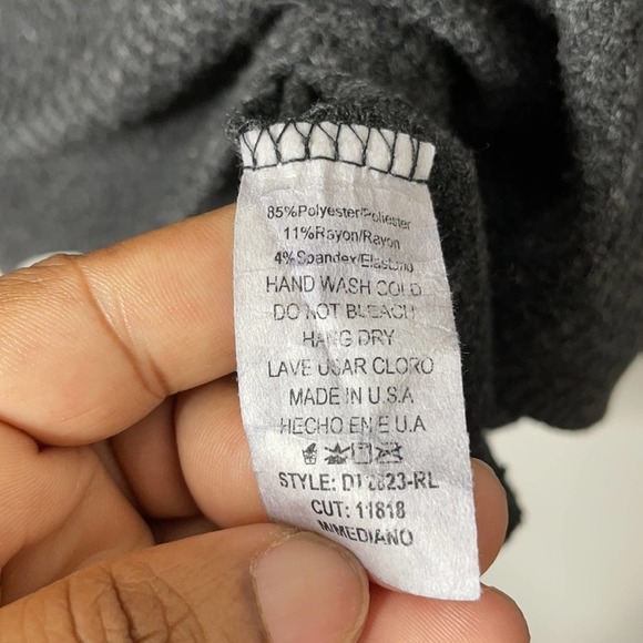 Roolee Charcoal Grey Raglan Cowl Neck Tee size M - Picture 6 of 6